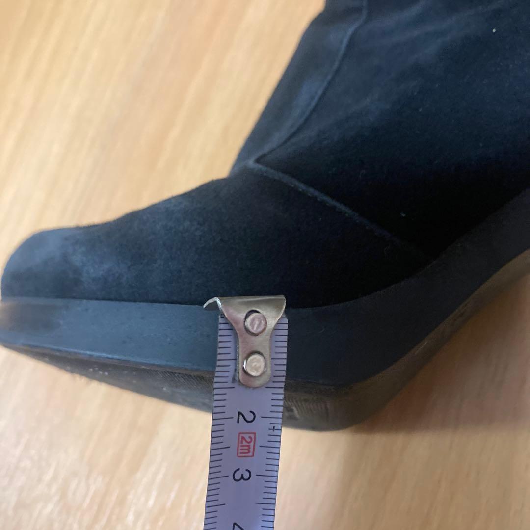 FENDI Long Boots Shoes EU 37 US 7 Suede Black Authentic