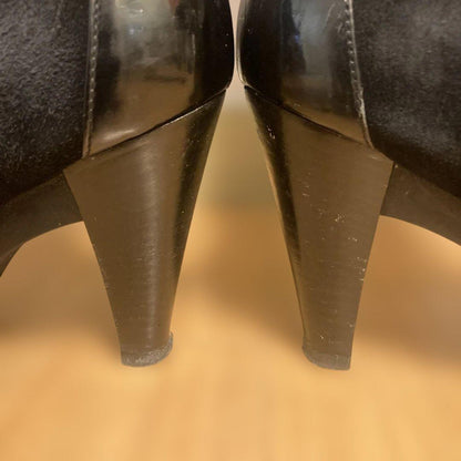 FENDI Long Boots Shoes EU 37 US 7 Suede Black Authentic