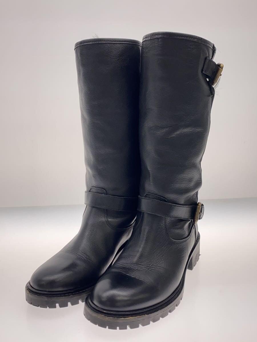 FENDI engineer Boots Shoes EU 36 US 6 Leather Black Authentic