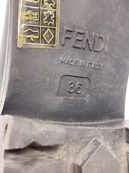 FENDI engineer Boots Shoes EU 36 US 6 Leather Black Authentic