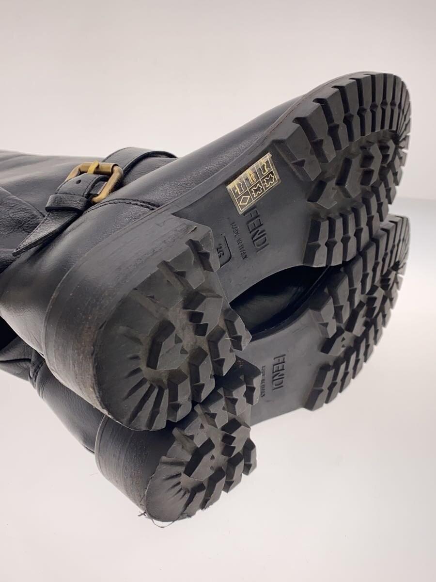 FENDI engineer Boots Shoes EU 36 US 6 Leather Black Authentic