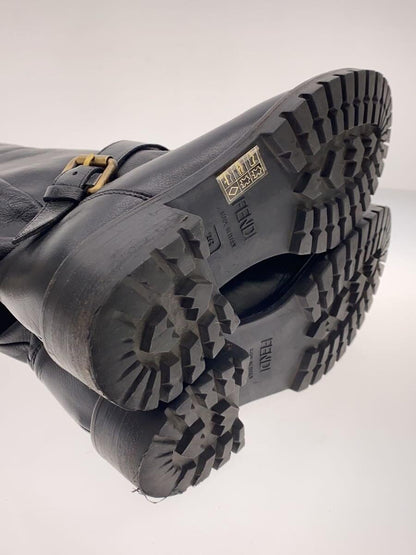 FENDI engineer Boots Shoes EU 36 US 6 Leather Black Authentic