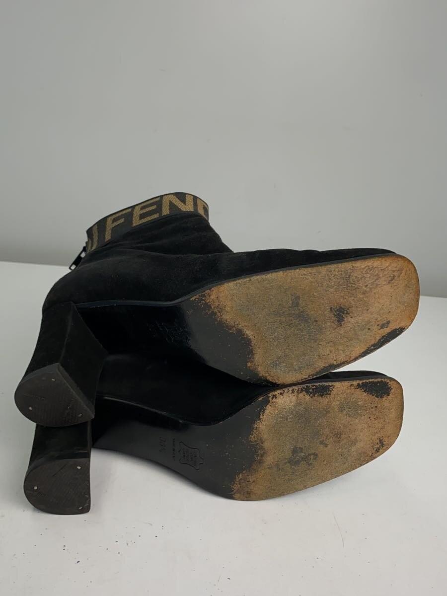 FENDI Short Boots Shoes Logo EU 36.5 US 6.5 Black Authentic