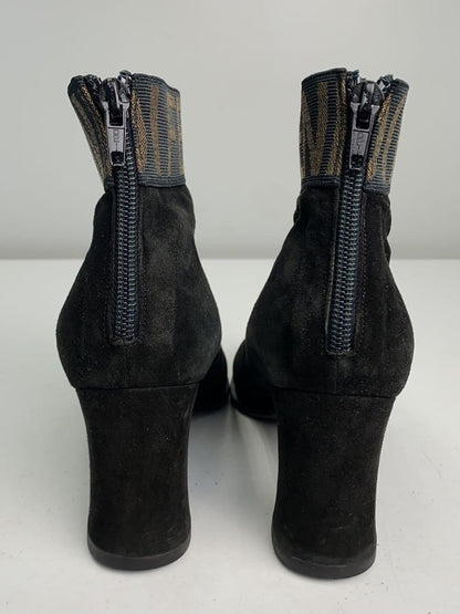 FENDI Short Boots Shoes Logo EU 36.5 US 6.5 Black Authentic