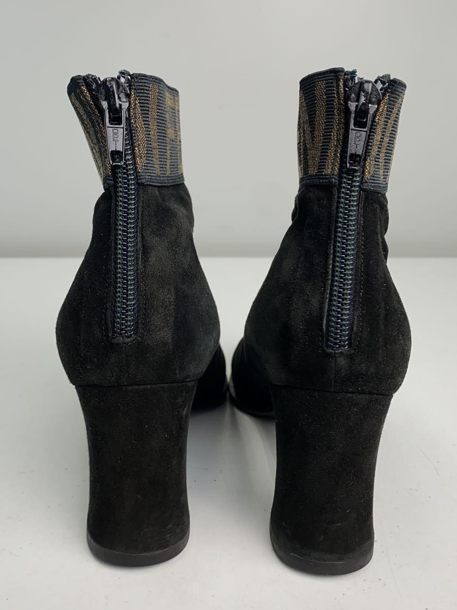 FENDI Short Boots Shoes Logo EU 36.5 US 6.5 Black Authentic