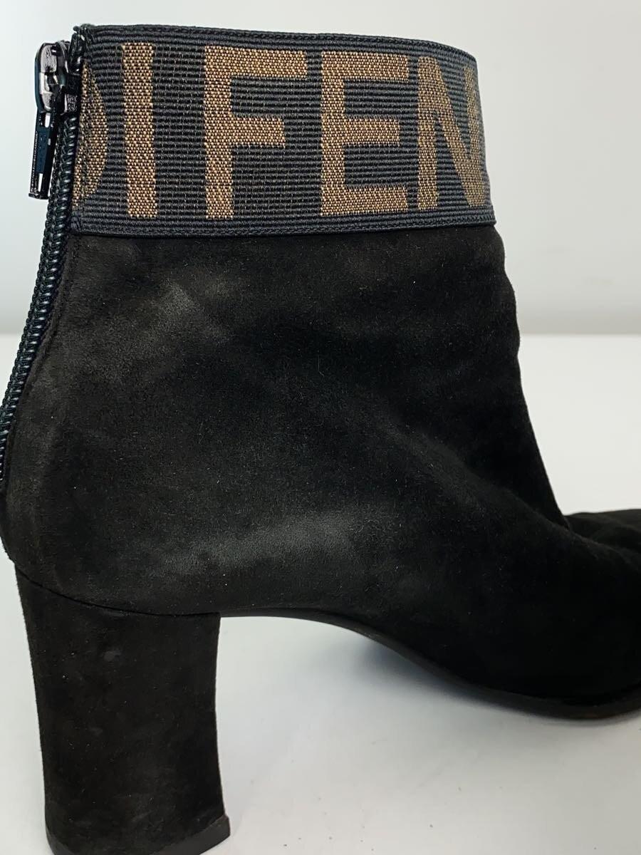 FENDI Short Boots Shoes Logo EU 36.5 US 6.5 Black Authentic