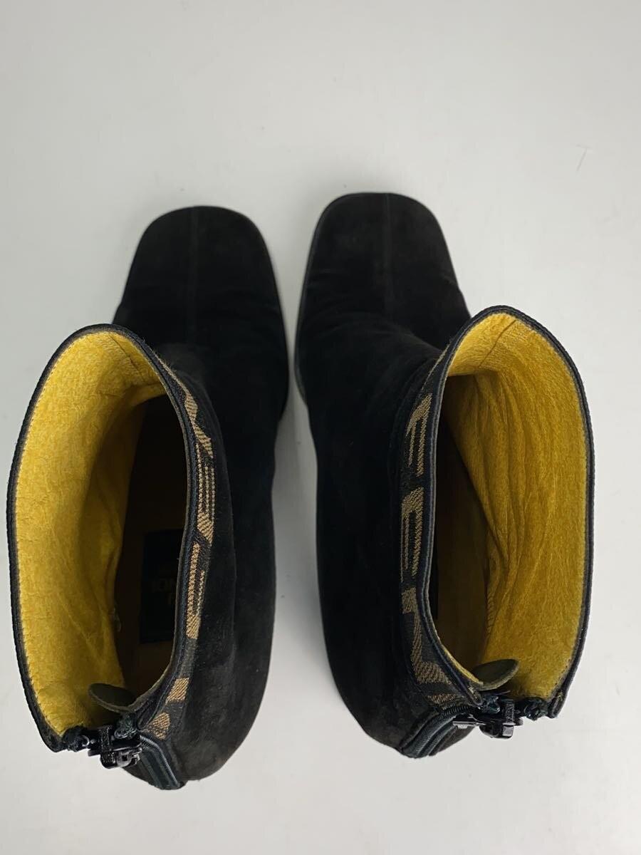 FENDI Short Boots Shoes Logo EU 36.5 US 6.5 Black Authentic