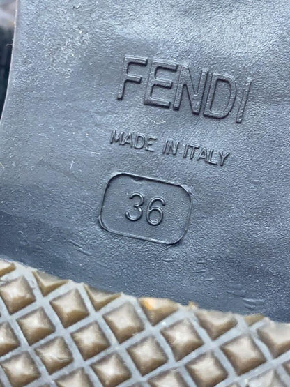 FENDI Boots Shoes EU 36 US 6 Suede Black Authentic