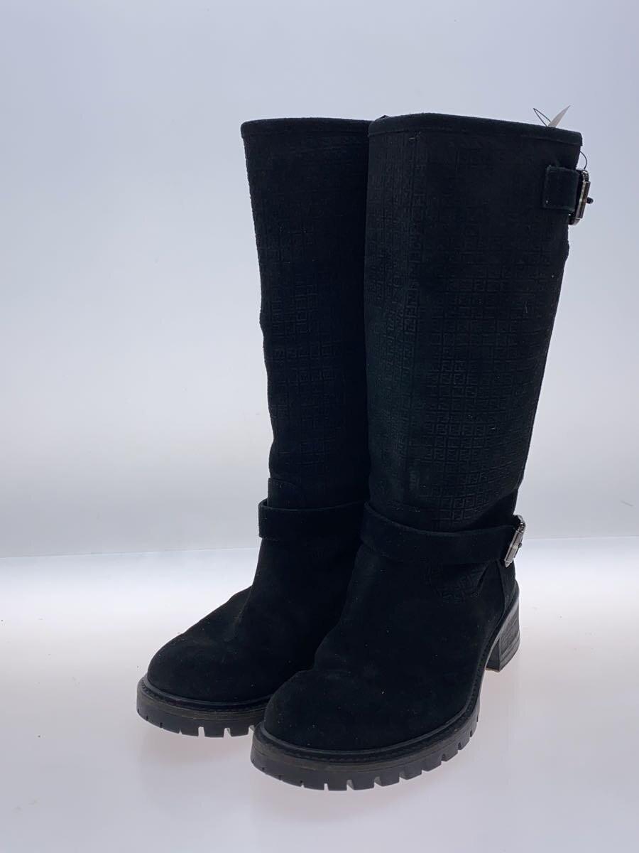 FENDI Boots Shoes EU 36 US 6 Suede Black Authentic