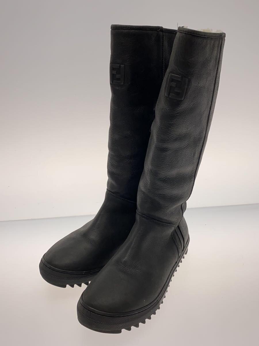 FENDI Long Boots Shoes EU 36 US 6 Black Authentic
