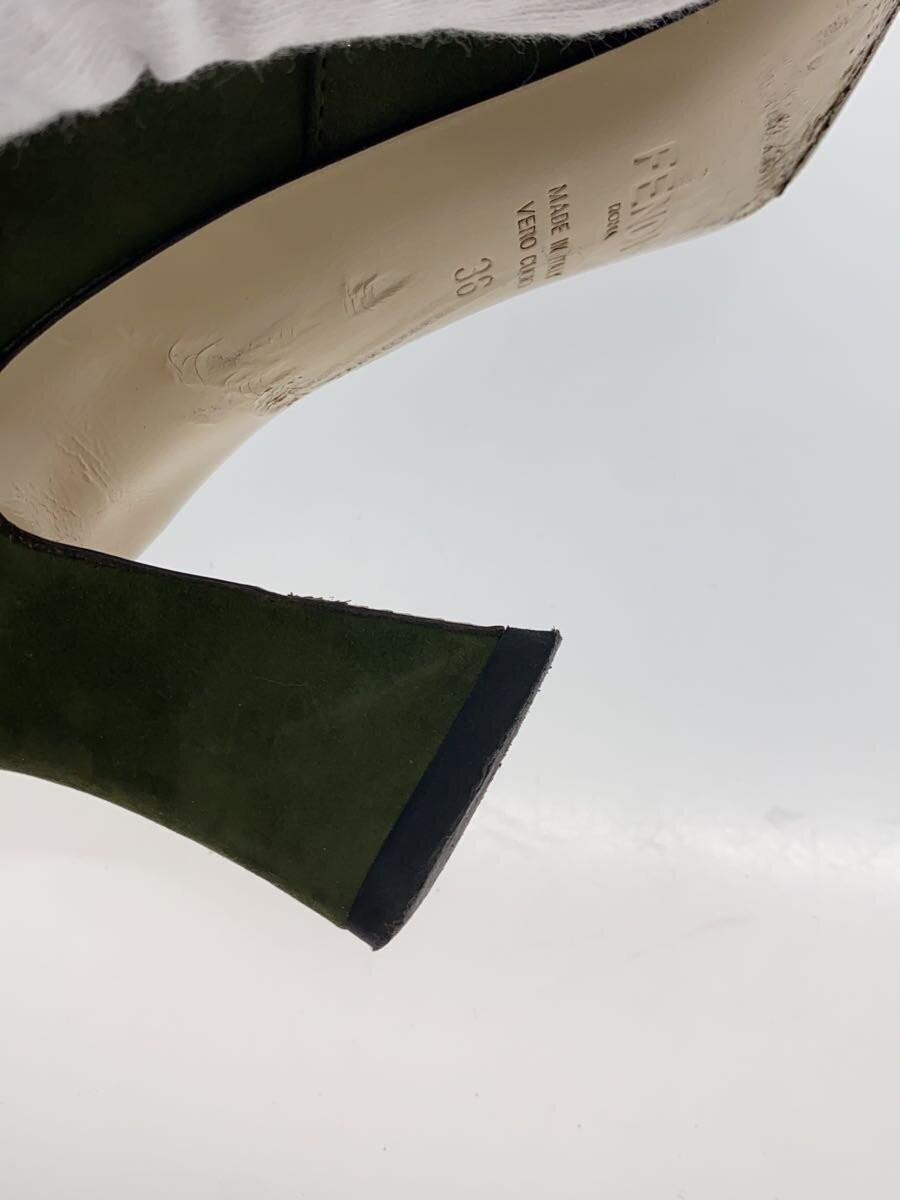 FENDI Short Boots Shoes EU 36 US 6 Suede Khaki Authentic