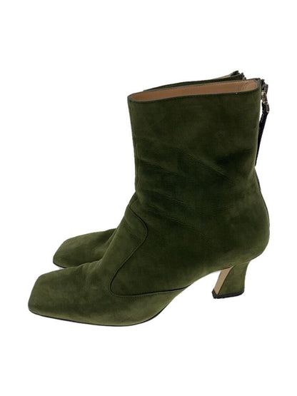 FENDI Short Boots Shoes EU 36 US 6 Suede Khaki Authentic