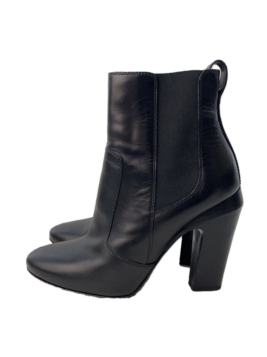 FENDI Short Boots Shoes EU 37.5 US 7.5 Leather Black Authentic