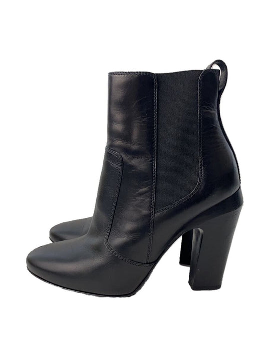 FENDI Short Boots Shoes EU 37.5 US 7.5 Leather Black Authentic