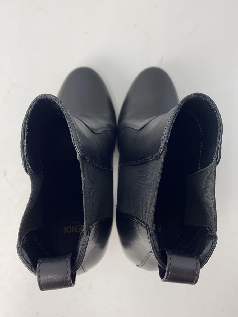 FENDI Short Boots Shoes EU 37.5 US 7.5 Leather Black Authentic