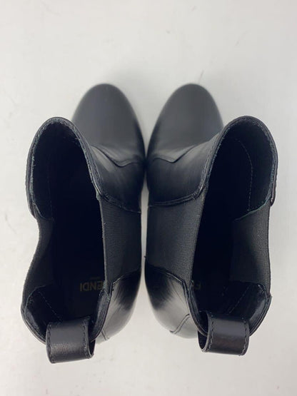 FENDI Short Boots Shoes EU 37.5 US 7.5 Leather Black Authentic