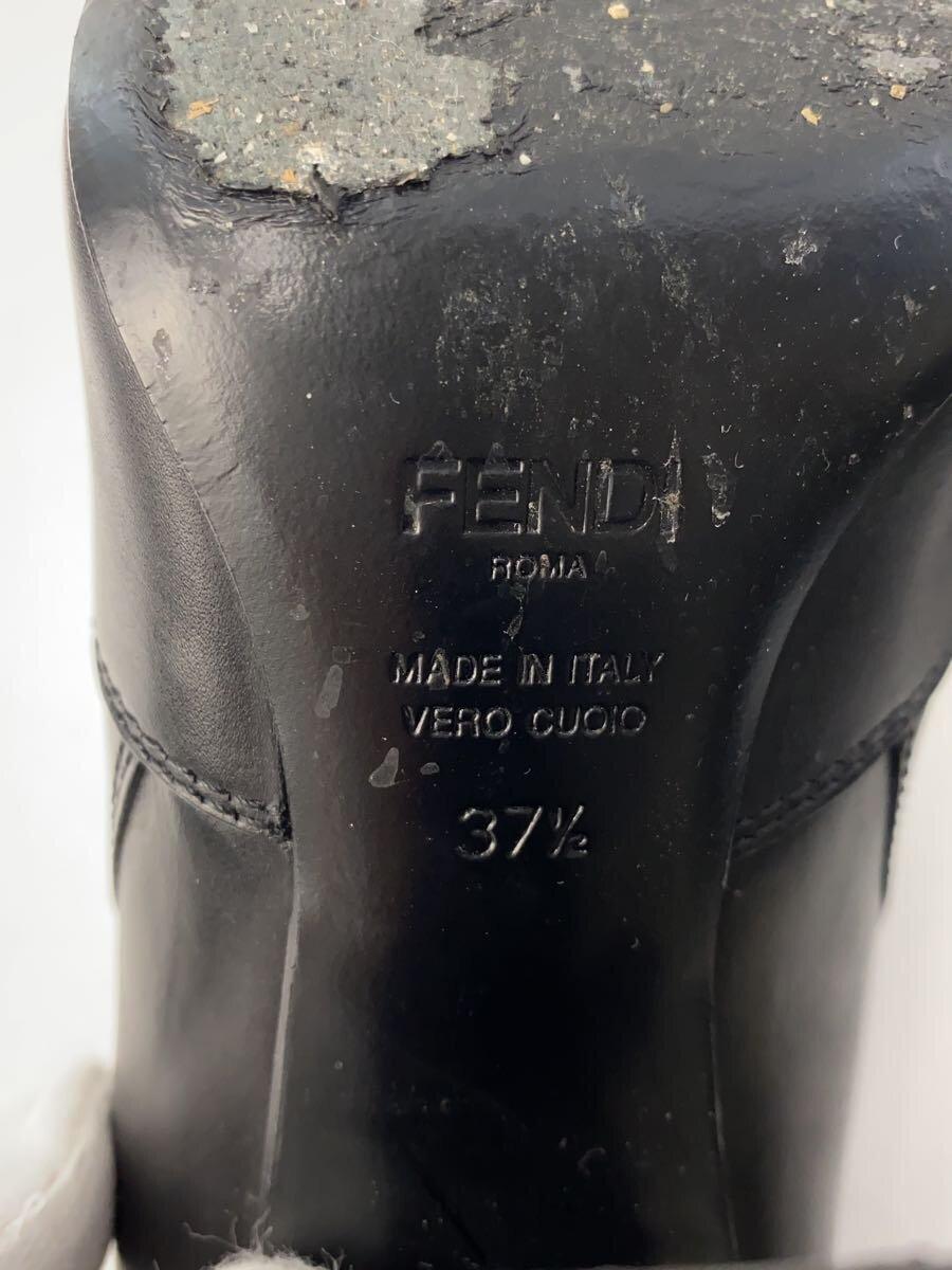 FENDI Short Boots Shoes EU 37.5 US 7.5 Leather Black Authentic