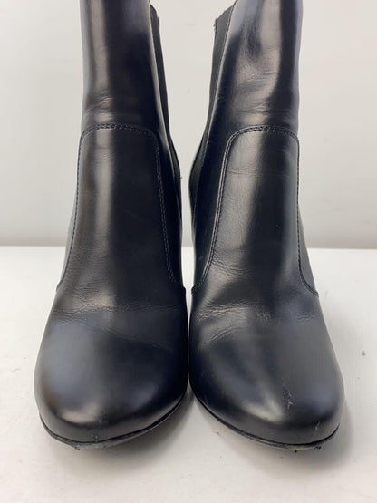 FENDI Short Boots Shoes EU 37.5 US 7.5 Leather Black Authentic