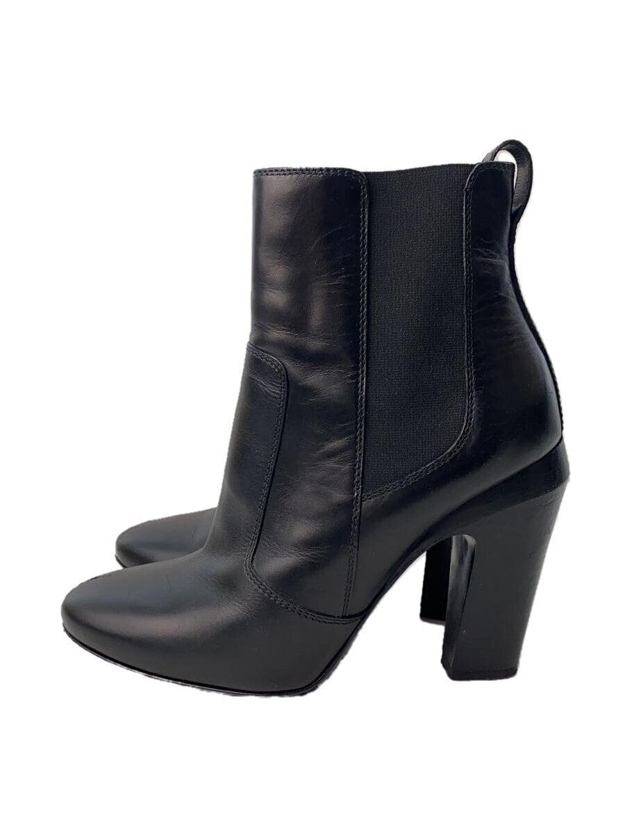 FENDI Short Boots Shoes EU 37.5 US 7.5 Leather Black Authentic