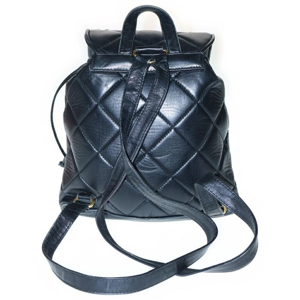 Valentino Backpack V Logo Leather Black Authentic