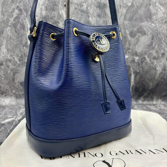 Valentino Garavani Shoulder Bag Purse Logo Blue Authentic