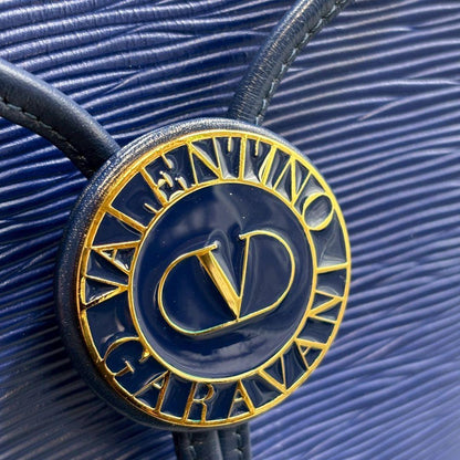 Valentino Garavani Shoulder Bag Purse Logo Blue Authentic