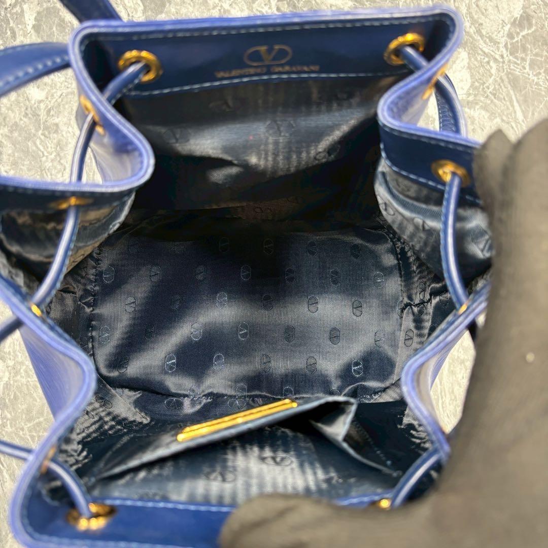 Valentino Garavani Shoulder Bag Purse Logo Blue Authentic