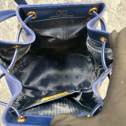 Valentino Garavani Shoulder Bag Purse Logo Blue Authentic