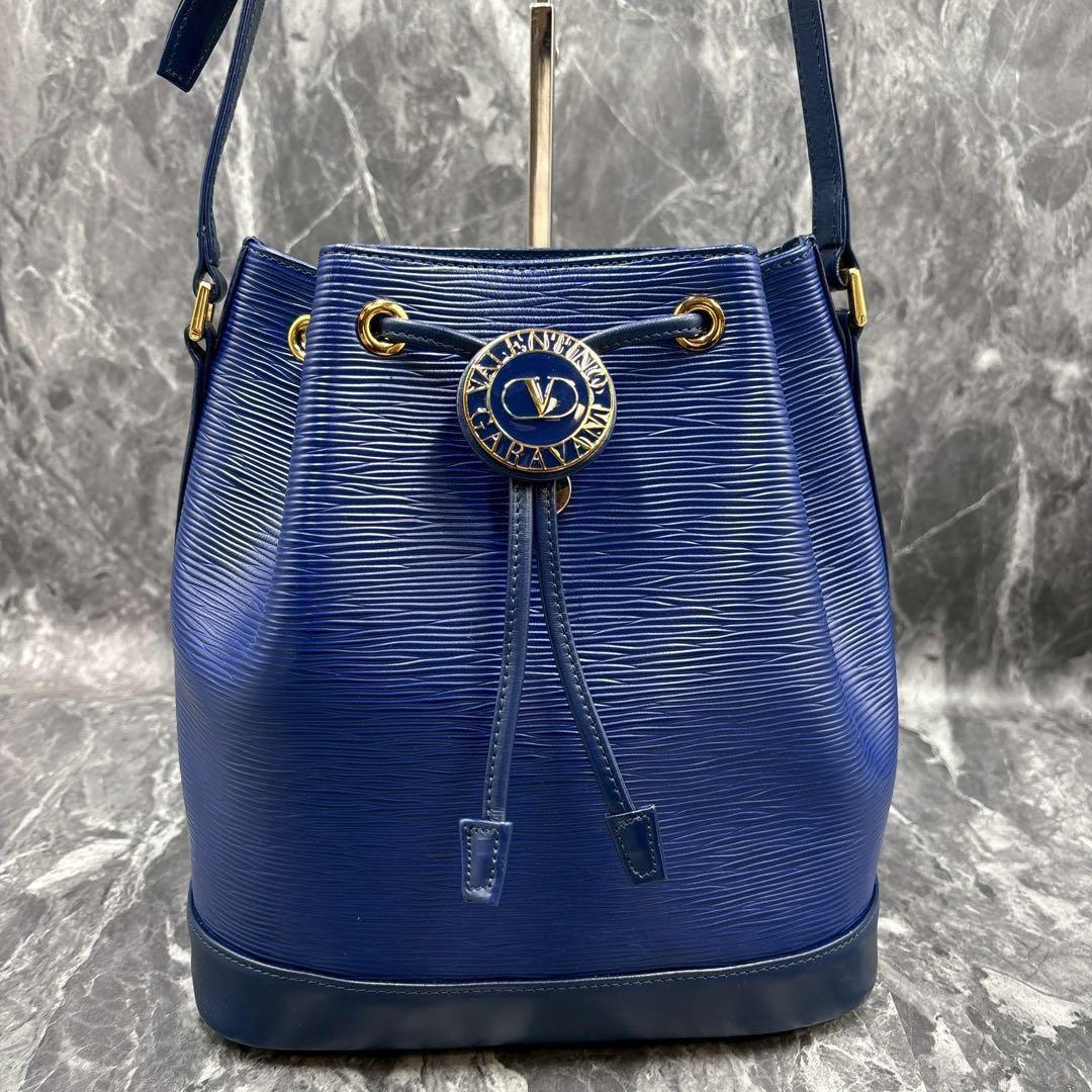 Valentino Garavani Shoulder Bag Purse Logo Blue Authentic