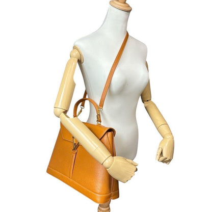 Valentino Hand Shoulder Bag Tote Purse 2way Leather Brown Authentic