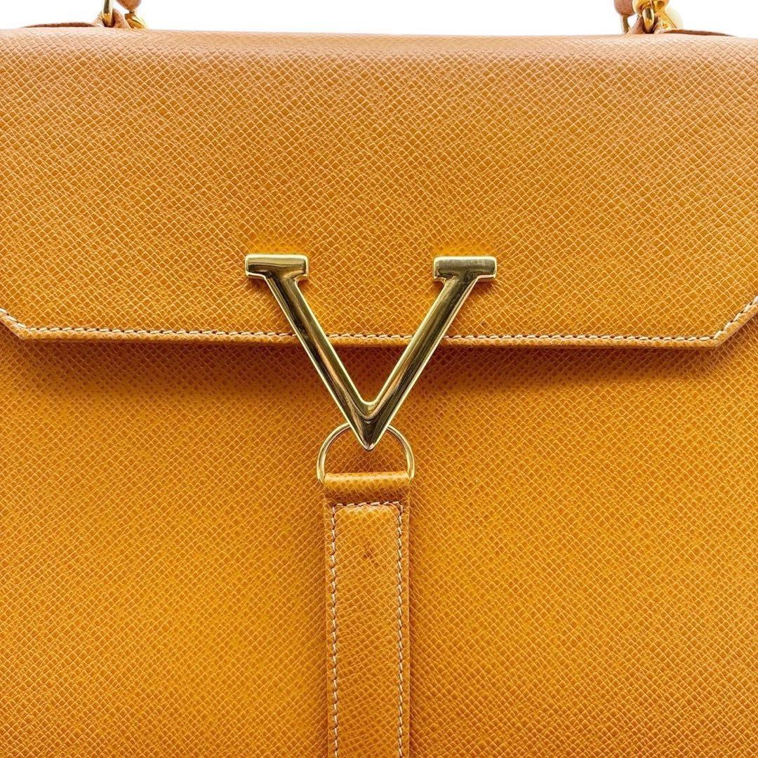 Valentino Hand Shoulder Bag Tote Purse 2way Leather Brown Authentic