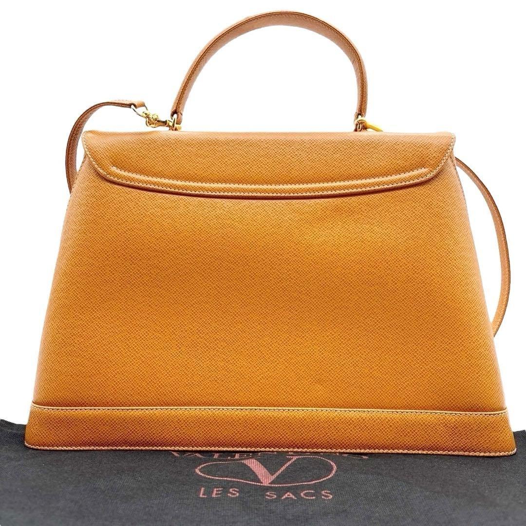 Valentino Hand Shoulder Bag Tote Purse 2way Leather Brown Authentic