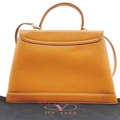 Valentino Hand Shoulder Bag Tote Purse 2way Leather Brown Authentic