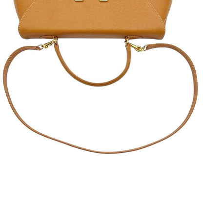 Valentino Hand Shoulder Bag Tote Purse 2way Leather Brown Authentic