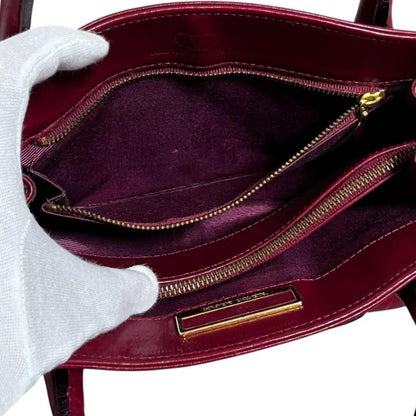 Valentino Garavani Hand Shoulder Bag Tote Purse 2way Leather Wine Red Authentic