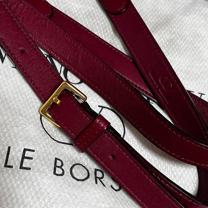 Valentino Garavani Hand Shoulder Bag Tote Purse 2way Leather Wine Red Authentic