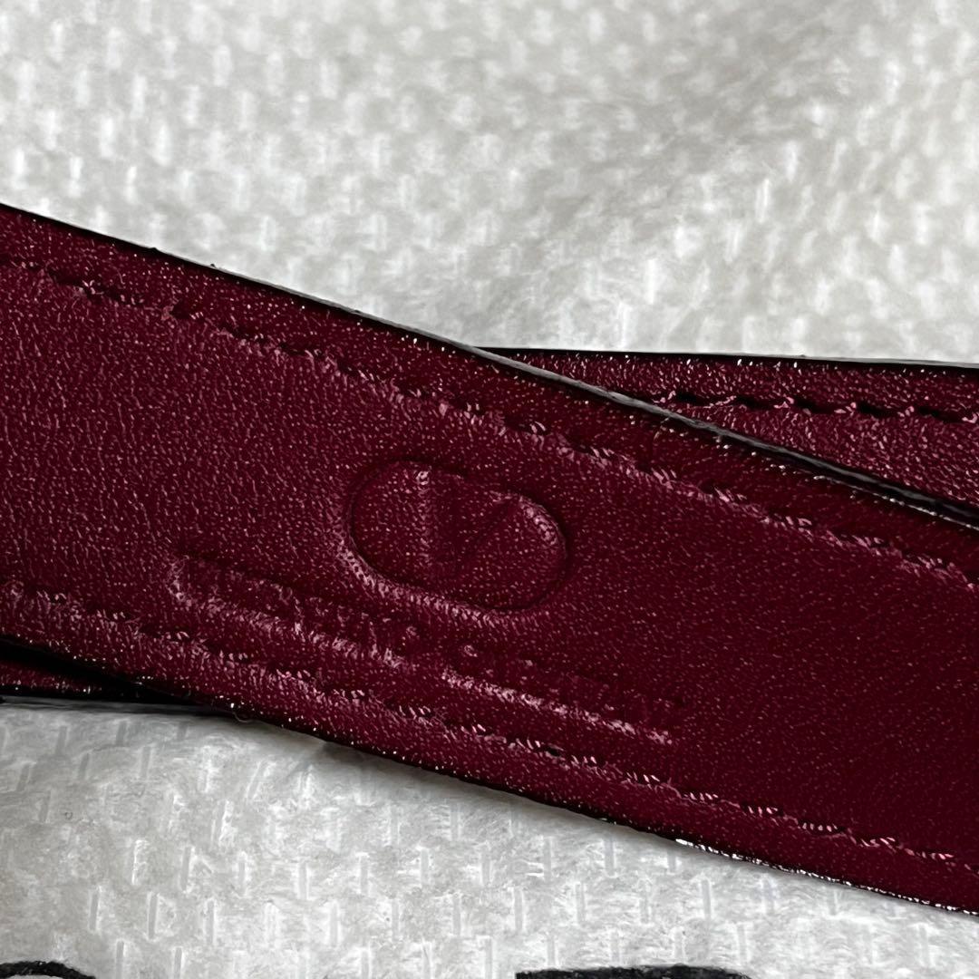 Valentino Garavani Hand Shoulder Bag Tote Purse 2way Leather Wine Red Authentic