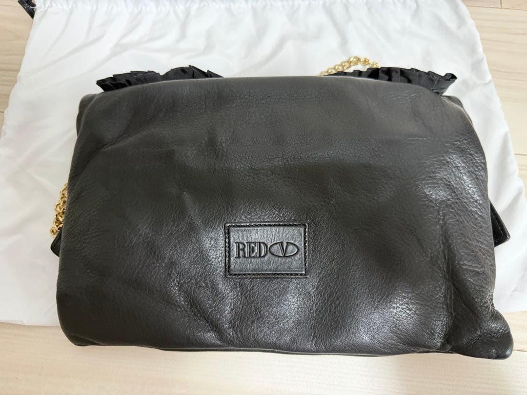 Red Valentino Shoulder Bag Purse Ribbon Black Authentic