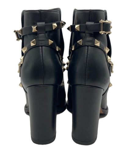 Valentino Garavani Boots Shoes Studs EU 36.0 US 6.0 Leather Black Authentic