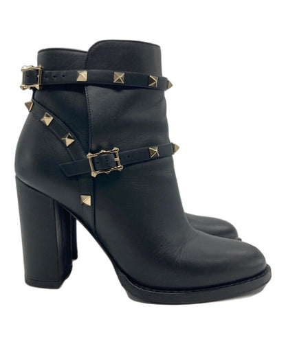 Valentino Garavani Boots Shoes Studs EU 36.0 US 6.0 Leather Black Authentic