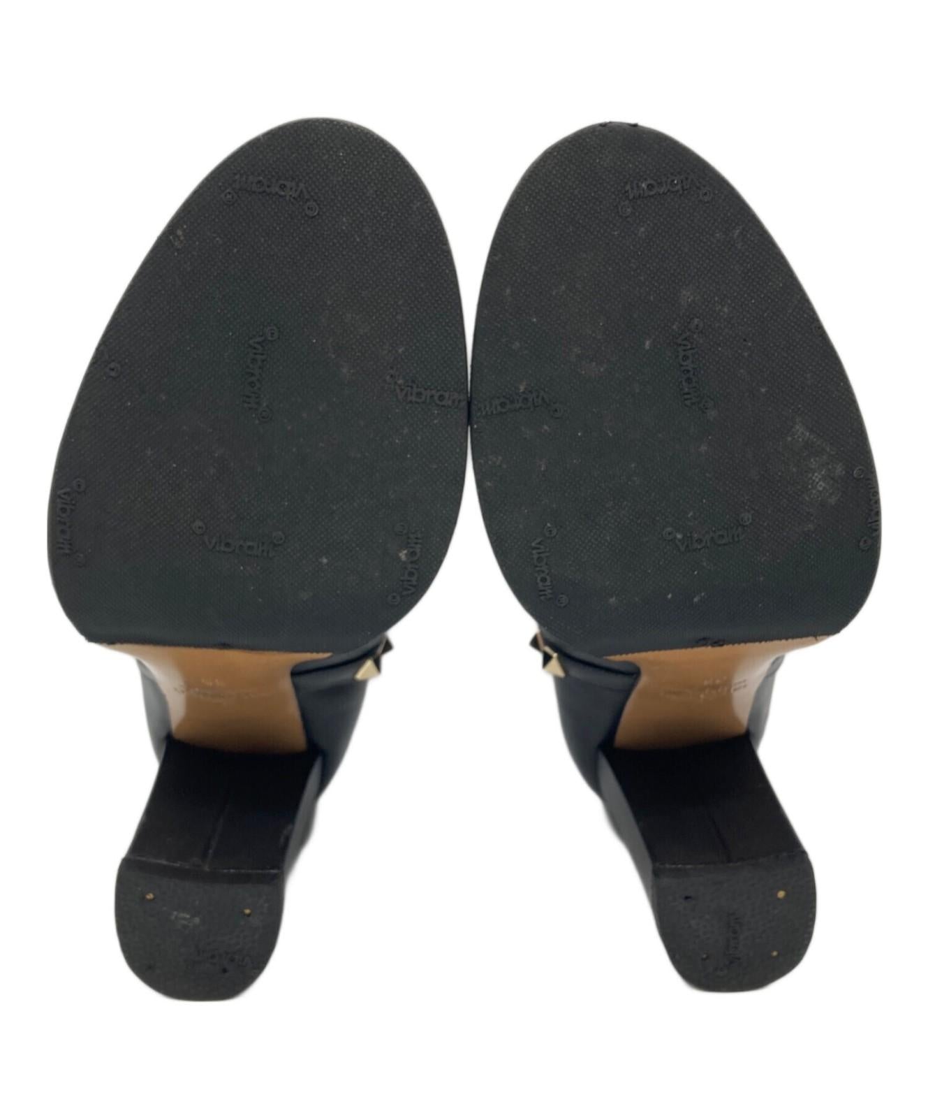 Valentino Garavani Boots Shoes Studs EU 36.0 US 6.0 Leather Black Authentic