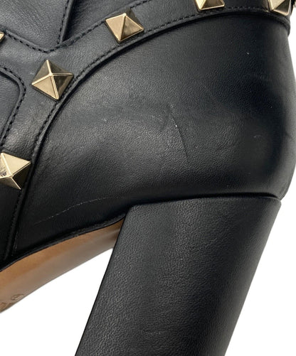 Valentino Garavani Boots Shoes Studs EU 36.0 US 6.0 Leather Black Authentic