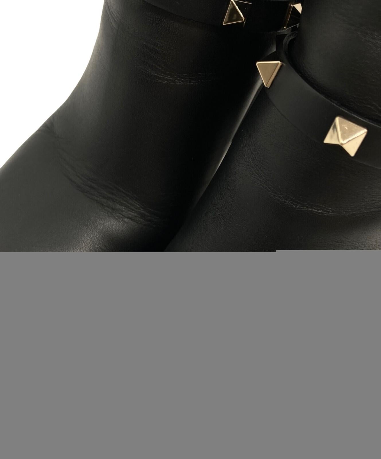 Valentino Garavani Boots Shoes Studs EU 36.0 US 6.0 Leather Black Authentic