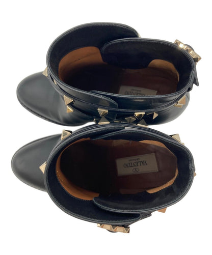 Valentino Garavani Boots Shoes Studs EU 36.0 US 6.0 Leather Black Authentic