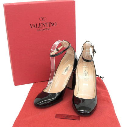 Valentino Garavani Shoes Pumps Heel EU 38 US 8 Patent Leather Black Authentic