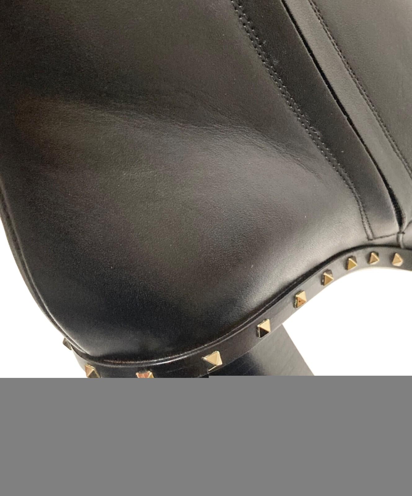 Valentino Garavani Short Boots Shoes Studs EU 37.5 US 7.5 Black Authentic