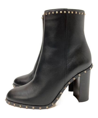 Valentino Garavani Short Boots Shoes Studs EU 37.5 US 7.5 Black Authentic