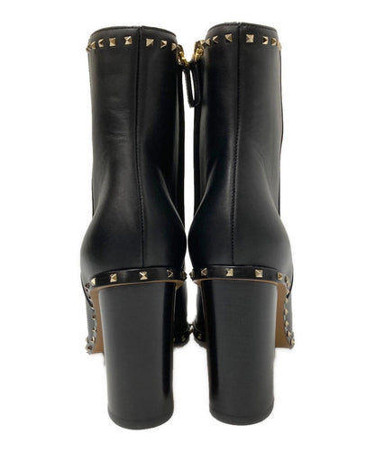 Valentino Garavani Short Boots Shoes Studs EU 37.5 US 7.5 Black Authentic