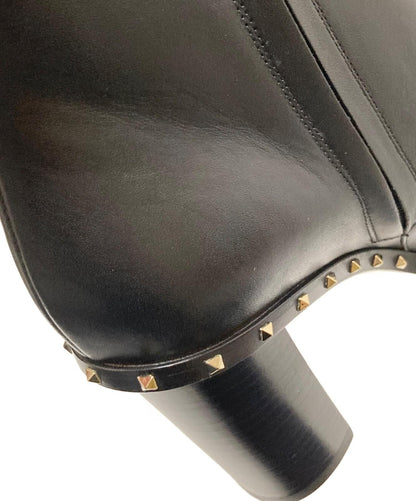Valentino Garavani Short Boots Shoes Studs EU 37.5 US 7.5 Black Authentic