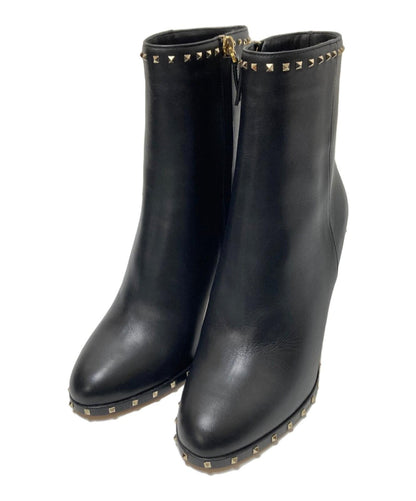 Valentino Garavani Short Boots Shoes Studs EU 37.5 US 7.5 Black Authentic